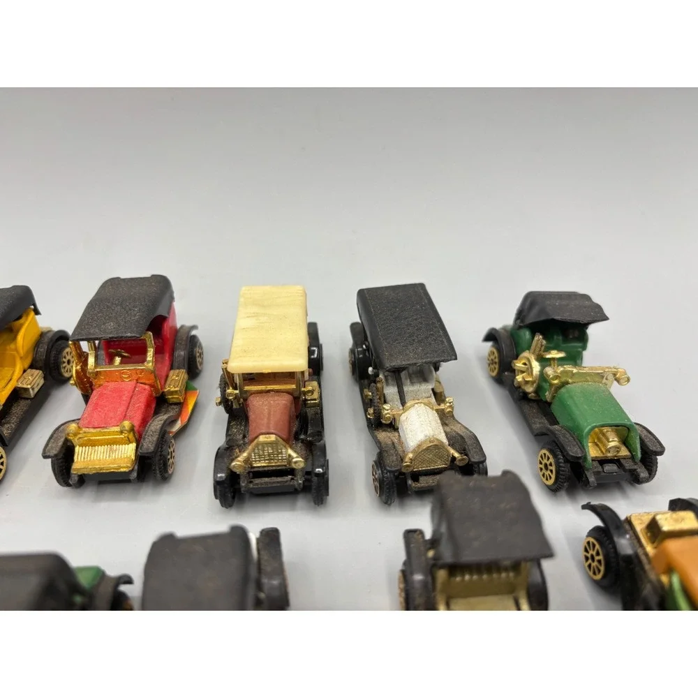 Vintage Miniature Diecast Antique Car Lot 14 Piece Set Early Motoring Models